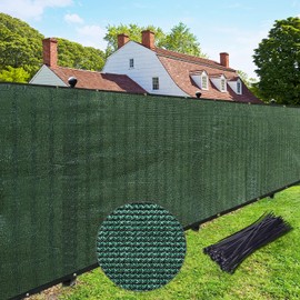 UPGRADE Privacy Fence Screen 5'x13' Dark Green Outdoor 90% Visibility Blockage 170 GSM Mesh Shade Cover Panels for Backyard,Balcony,Home Decoration with Zip Ties,Customized Avaliable