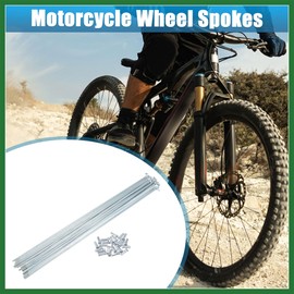 Motoforti 24pcs 13G J Bend Bike Galvanized Spokes 11.34" Spokes with Nipples Long-lasting