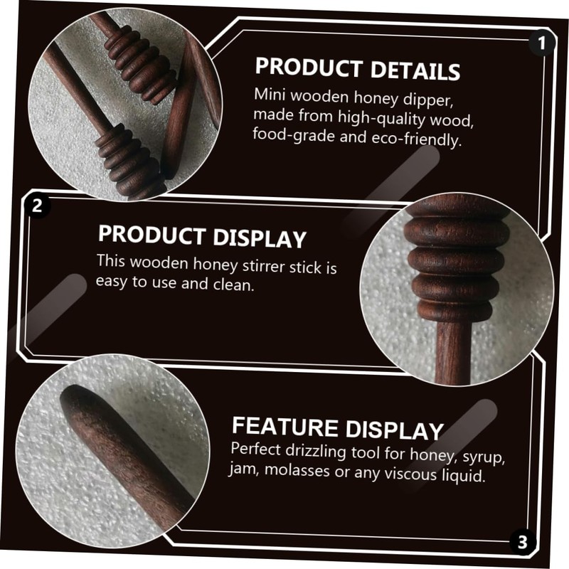 CIYODO Honey Dipper Stick Compact Honey Stirrer for Mixing Syrup