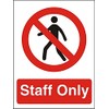 Seco Staff Only Sign - Semi-Rigid Plastic - 200mm x