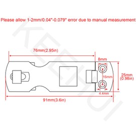Keehui Two Pieces of Marine Grade 316 Stainless Steel Heavy Duty Door Hasps with Turning Padlock Eye Mount