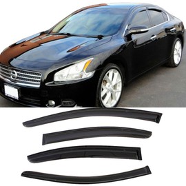 Deebior Side Window Deflector Visor Rain Guard fit for 2009-2015 Nissan Maxima,4pcs Outside Mount Tape-on Shatterproof Dark Smoke Window Shades 94100