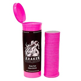 Kraken Bat Grip Batting Pine Tar Grip Stick Enhancer for Baseball Bats and Other Sports Equipment, Pine Tar Brown, One Size (Hot Pink Bubblegum)