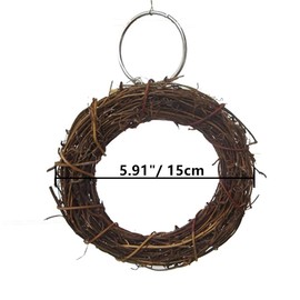 Litewoo Bird Chew Toy Swing Perch Natural Rattan Hoop Parrot Stand for Parakeet Cockatiel Conure Finch Lorikeet Lovebird Budgie African Grey Caique Canary Cage Accessories
