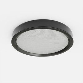 VidaLite Black 16in Round Integrated LED Surface Light, Slim Flush Mount Ceiling Light, Comfortable Low Glare, Edge-Lit Tech, 3000K, 2500 Lumens, ELV Dim