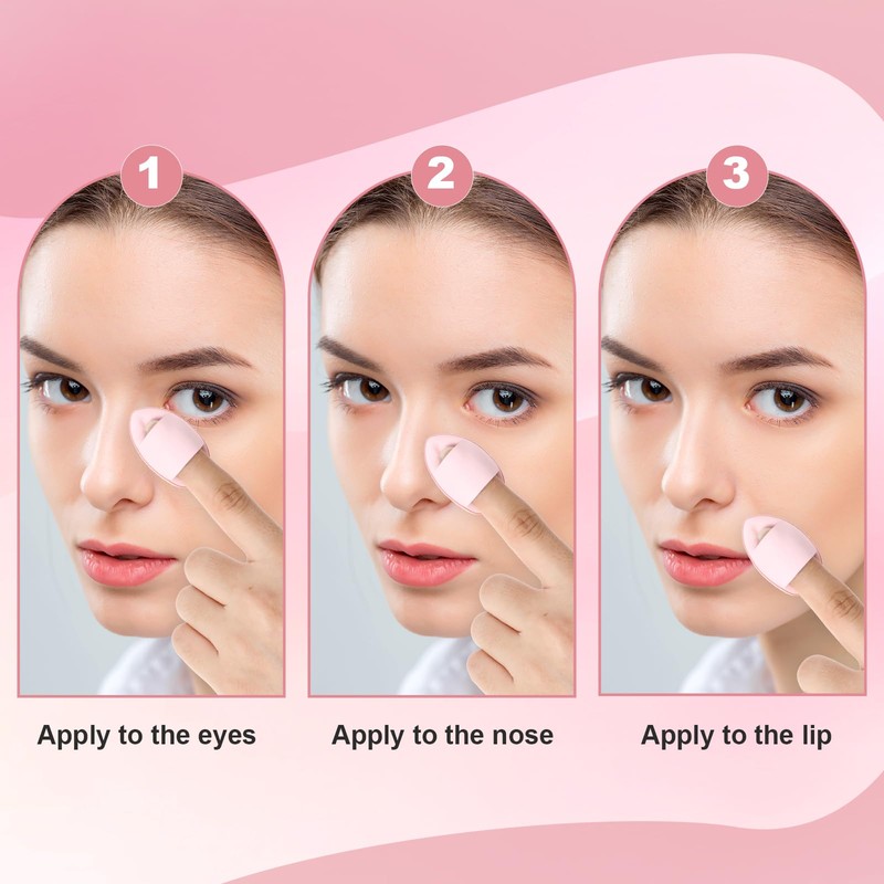6Pcs Mini Powder Puff, Soft Finger Makeup Puff Mini Makeup