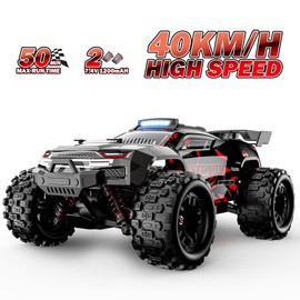 KGF 1:18 Scale All Terrain RC Cars, 40km/h High Speed Remote Control Car, 2.4Ghz RC Car Toys Gifts for Kids and Adults, 4WD Electric Vehicle with 2 Rechargeable Batteries, Off Road Monster Truck