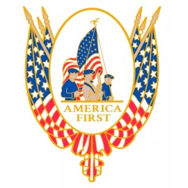 America First MAGA Patriot USA Flag Lapel Pin 1-1/4" By Golfing Dolphin Gifts