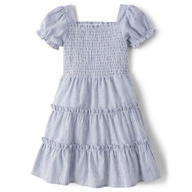 Gymboree,and Toddler Short Sleeve Dresses,Linen Blue,12-18 Months