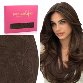 WENNALIFE Invisi Edge Tape in Hair Extensions Human Hair, 18 Inch 25g 10pcs Chocolate Brown Invisible Luxury Remy Hair Extensions Natural Seamless Injected Tape Straight Extensiones De Cabello Humano