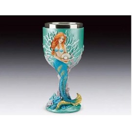 Everspring Import Company Goblet With Mermaid And Pearl