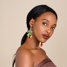 African Earrings for Black Women African Map Earrings for Girls 1865 African History Earrings Jewelry Accessories Statement Ethnic Dangle Earring, Acrylic, No Gemstone