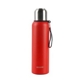 GOOFIT Thermos Flask, Stainless Steel Vacuum Drinking Bottle, 800 ml, BPA-Free, Leak-Proof, Thermos Flask for Warm, Cold, Drinks, Coffee, Tea, Insulated Bottle for Hiking, Fishing, Work (Red)