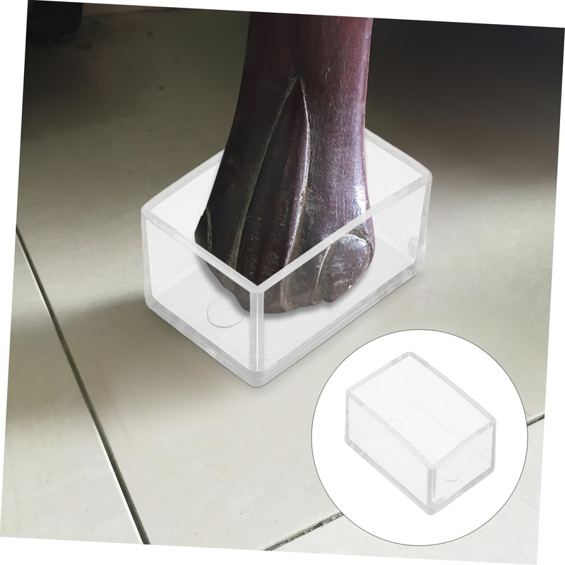 Outanaya 12 Pcs Transparent Chair Leg Caps Thickened Plastic Floor