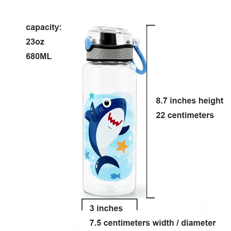 Home Tune 23oz Kids Water Bottle for School Boys, BPA
