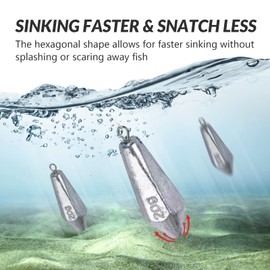 QualyQualy Ground Lead Fishing Dropshot Lead Sinker Drop Shot Lead Weights Fishing Accessories Fishing Lead Set Lead Weights for Freshwater Casting Fishing Bass Trout Catfish 20 g Pack of 10