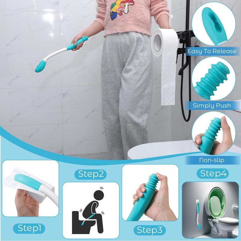 Sunnyray 8 Pcs Toilet Aids Kit for Wiping Include 2