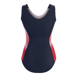 GK Glitz & Glam - Maillot de gimnasia para niñas con coleteros a juego (tamaño grande, rojo)