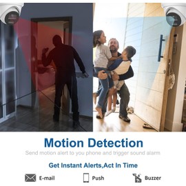 Real HD 4K 8MP Turret Dome POE IP Camera 2.8mm 105° Viewing Angle Indoor Outdoor, WDR, 98ft IR, Plug and Play with Hik Vision NVR, Compatible with Blue Iris, Synology