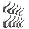 Wall Mounted Elegant Decorative Heavy Duty Double Coat Hooks,10 Pack