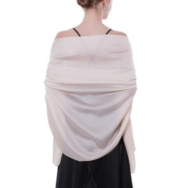 Stole Women's Festive Shoulder Scarf Evening Dress Women Scarf Shawl Chiffon Stole Thin Pashmina Summer, White-20
