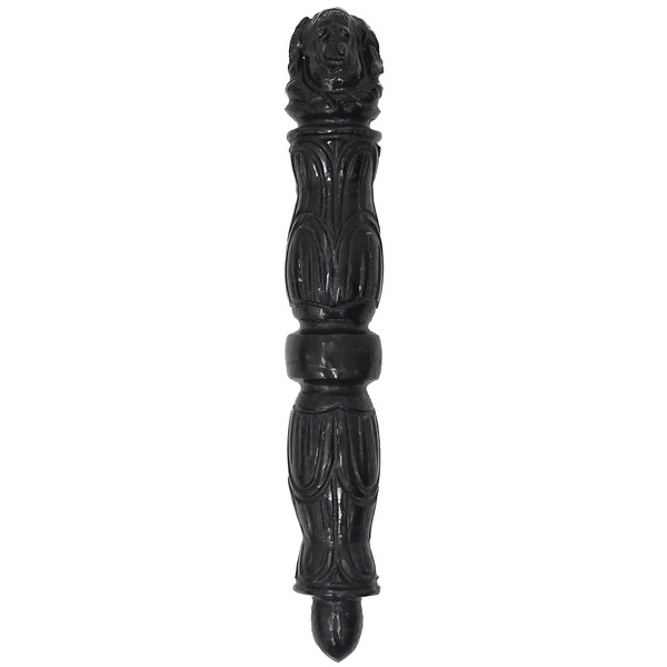HARMONIZE Black Tourmaline Stone Wand Ganesha Crystal Carving Elephant Healing Pencil Wands
