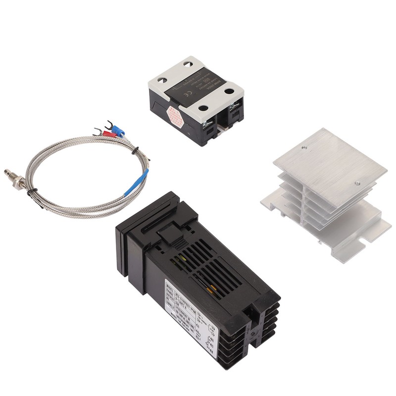 PID Temperature Controller Set K Type Thermocouple Heat Sink Relay