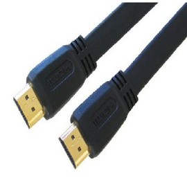 World of Data 1m Flat HDMI Cable - Premium Quality / 24k Gold Plated / 1080p / v1.3 (the latest) / Audio/Video/Lead/Shielded