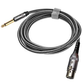 Oluote XLR Female to 6.3 mm Mono Jack Cable, Microphone Cable 3-Pin to 6.35 TS Jack Plug Adapter (5 m)