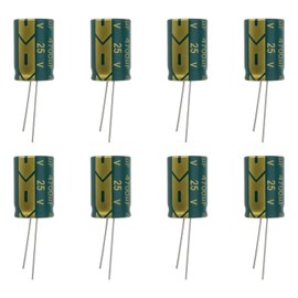 SING F LTD 20pcs 4700uF Electrolytic Capacitor 25V Cylindrical Capacitor for Smart Home Appliances Security Equipment etc