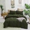 KAREVER Army Green Comforter Set King Olive Green Bedding Set