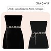 XIAOWU Women's Metal Waist Chain Belt for Dress Jeans Adjustable