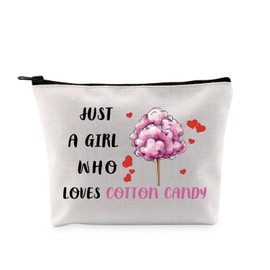 G2TUP Cotton Candy Lover Gift Who Loves Cotton Candy Makeup Bag Sugar Lovers Cosmetic Bag Foodie Themed Gift (Loves Cotton Candy MB)