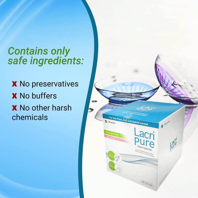 Menicon LacriPure Saline Contact Lens Solution, for Lens Rinse &