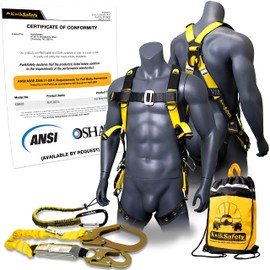 KwikSafety - Charlotte, NC - SUPERCELL Safety Harness [COMBO] Premium Shoulder Padding ANSI OSHA Full Body Fall Protection Work Equipment Construction Tower Climbing Roofing Forklift Aerial Boom Lift