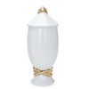 TREATLIFE HOME White Ceramic Decorative Jar with Gold Accent and