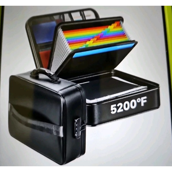 Lock & Lock Fireproof Document File Organizer Bag, 5200°F Portable