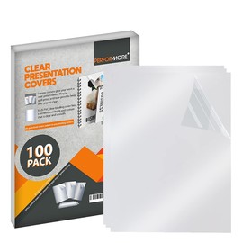 PERFORMORE 100 Pack of Binding Presentation Covers for Binding Machines, 8.5" X 11" 0.18mm Thick, Crystal Clear Plastic Report Covers for Documents Files and More