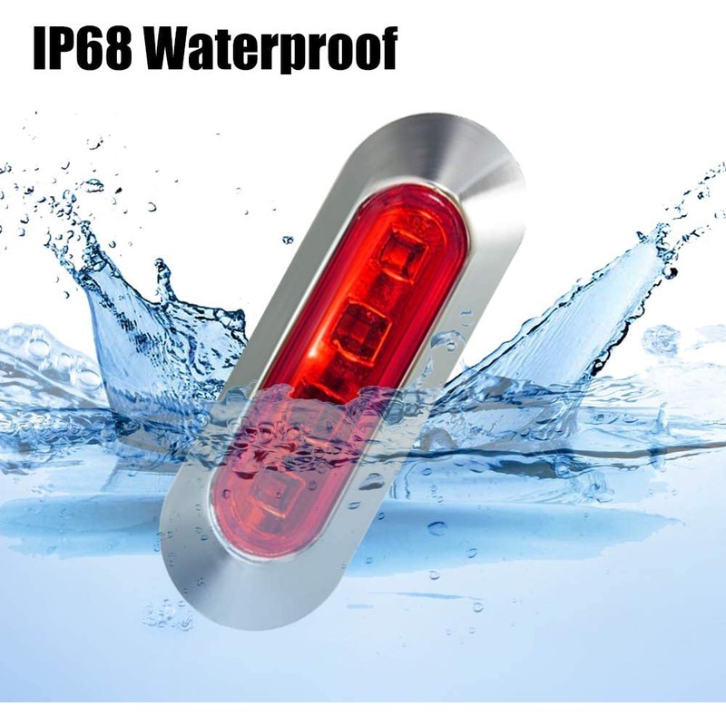 AOXLFU 20PCS Red 12-24V LED Trailer Lights Side Marker Lights