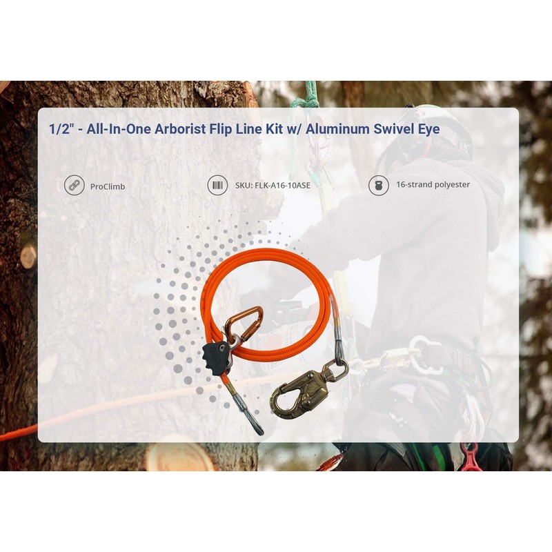 ProClimb Flip Line Kit for Tree Climbing, 5/8 in x