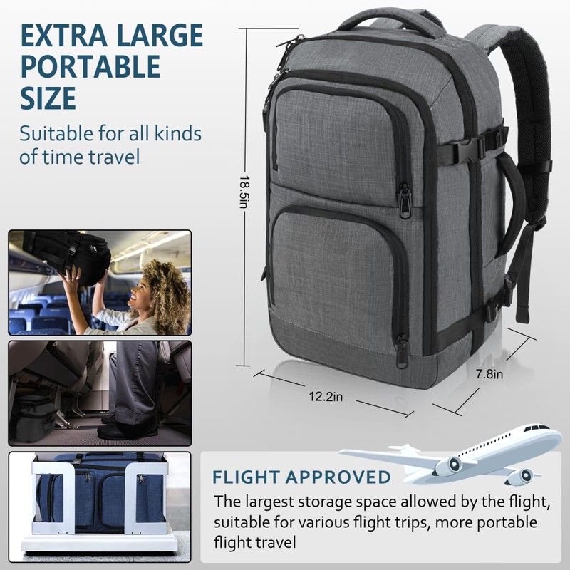 Dinictis Travel Backpack Carry on Flight Approved, Backpack Suitcase for