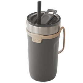 Wahei Freiz RH-1759 Cup Tumbler with Lid 18.3 fl oz (520 ml), Charcoal Straw Included, 3-Way, Heat Retention, Cold Insulated, Stainless Steel, Vacuum Insulated, Toto Tote