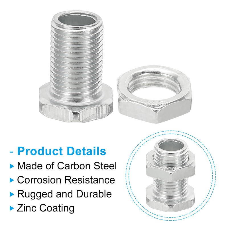 PATIKIL M10x18mm Hex Bolts and Nuts Kit, 10 Set Fine