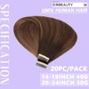 EINbeauty Tape Extensions Real Hair 20 Pieces Extensions Real Hair