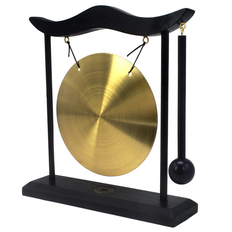 Feng Shui Brass Gong Desktop Zen Art for Fortune +