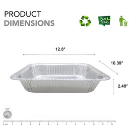 LeePhorn Aluminum Pans 9x13 Disposable Foil Pans Half Size (30Pack) Baking Pans Roasting Pan Great for Cooking, Heating, Storing