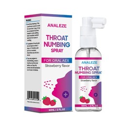 ANALEZE Throat Numbing Spray for Oral Women Men,Deep Throating Numb Spray Made in Japan 60ml (Strawberry)