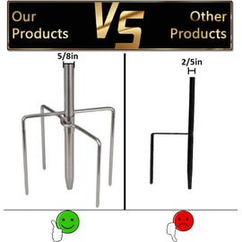 FLY HAWK Bird Feeder Hanger,62 inch for Bird Feeder, 5/8 Inch Width Heavy Duty Adjustable Outdoor Shepherd Hooks with 5-Prong Base for Lanterns Planting Hanger Weddings Decor