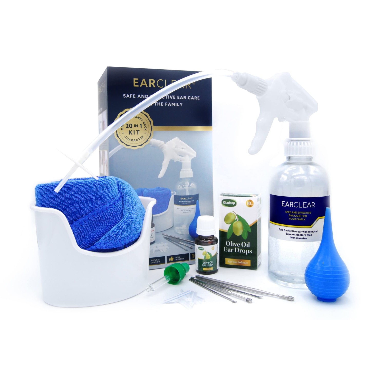 Ear Wax Remover, 20in1 Ear Cleaner Kit with Olive Oil Ear Drops for