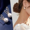Rabbit Pearl Earrings for Women Girls Cute Hypoallergenic CZ Bunny